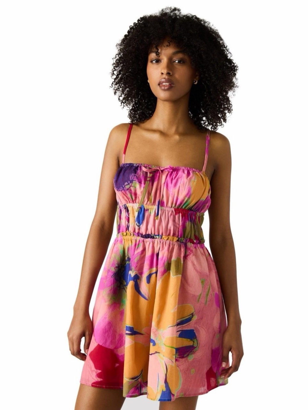 Colorful Floral Spaghetti Strap Sundress